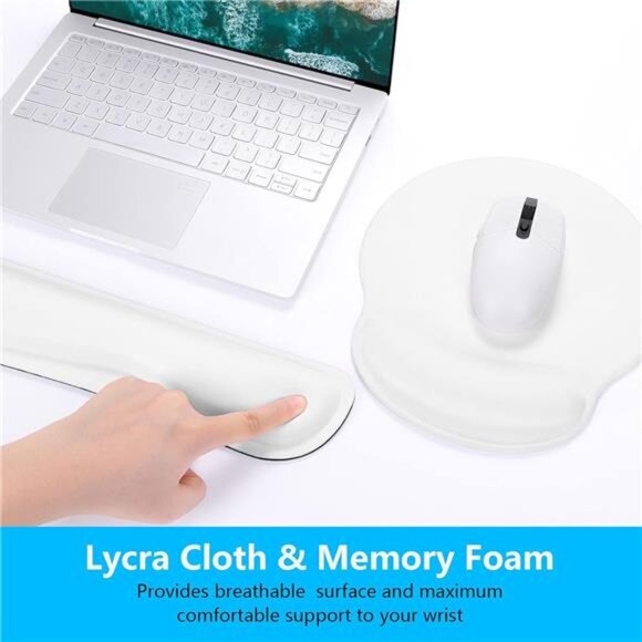 Keyboard Wrist Rest and Mouse Pad with Wrist Support, Memory Foam Wrist Rests - Picture 4 of 7